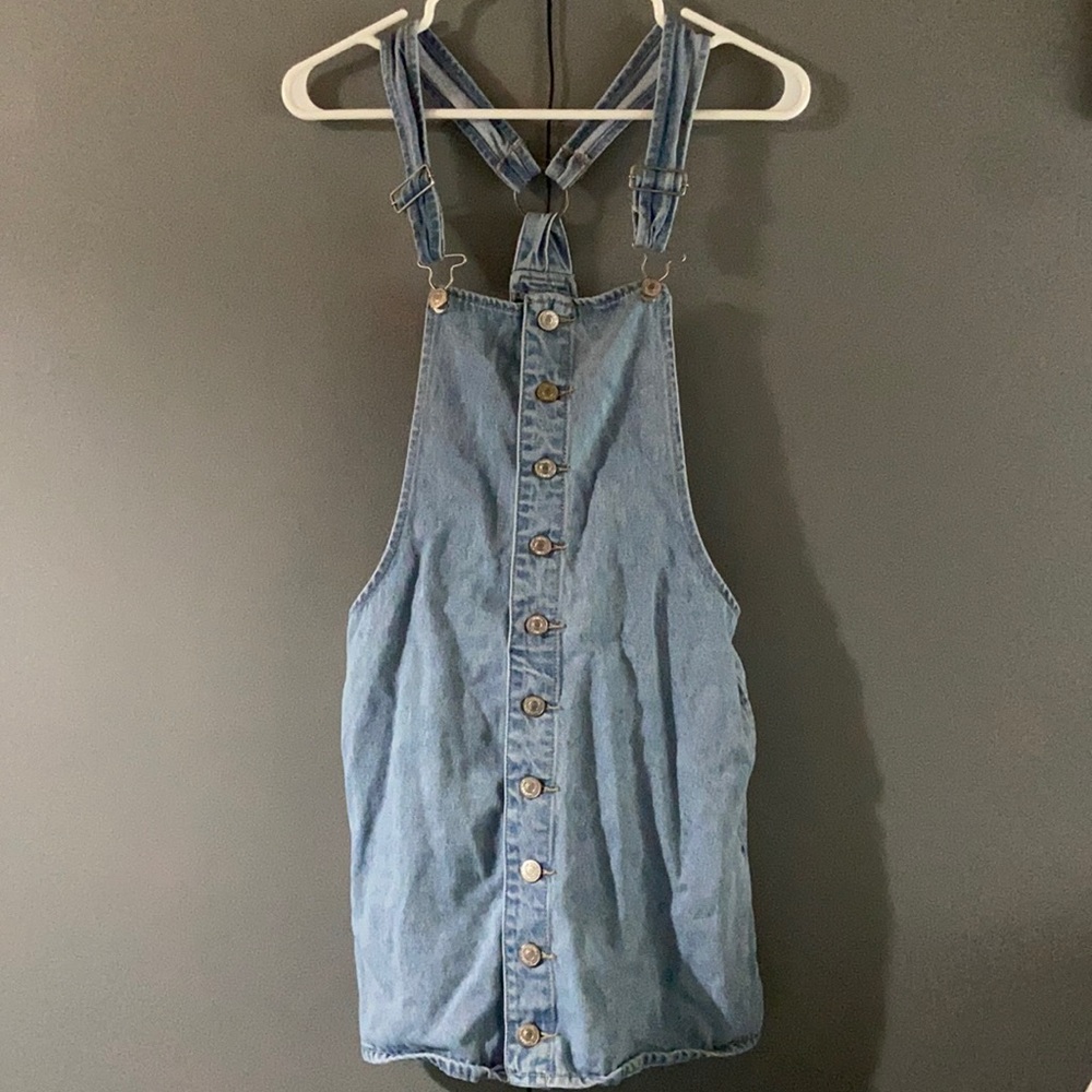 Forever 21 Size Medium Denim Overalls Dress